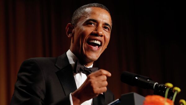Президент США Барак Обама на ужине Ассоциации журналистов Белого дома