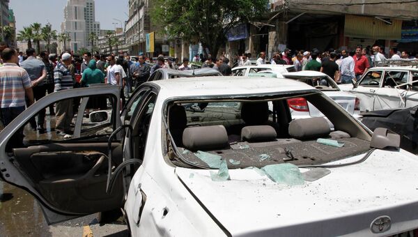 Последствия взрыва в Дамаске