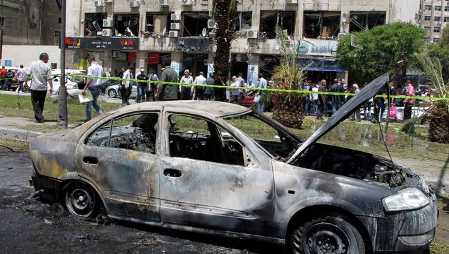 Последствия взрыва в Дамаске