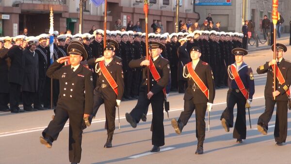 Репетиция парада победы в центре Владивостока