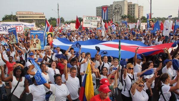 Первомайское шествие в Гаване
