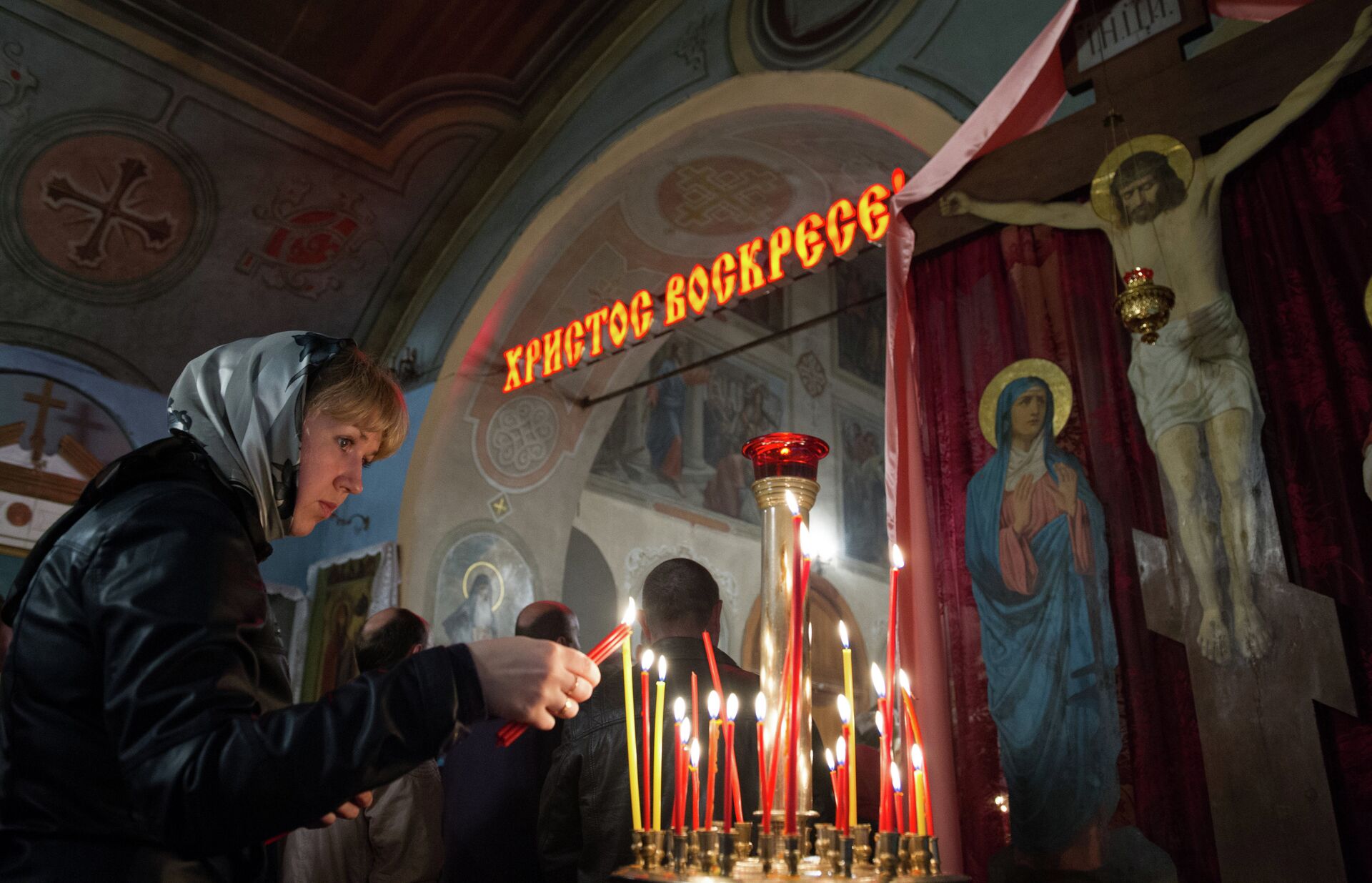 Празднование Пасхи в Воскресенском Храме села Сушки Рязанской области - РИА Новости, 1920, 03.05.2024