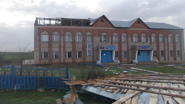 Здание детского сада в Миякинском районе Башкирии после урагана