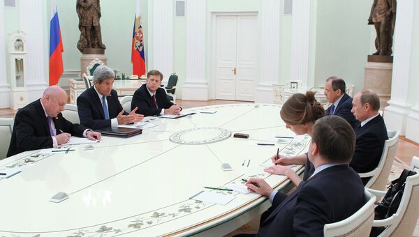 Встреча президента РФ В.Путина с Д.Керри в Кремле