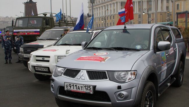 Финиш автопробега, посвященного Победе