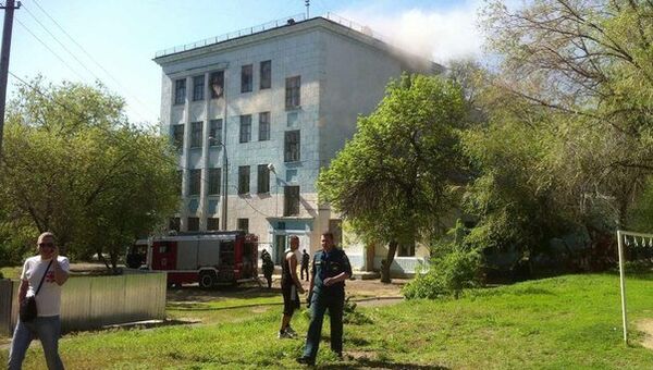 Пожар в школе в Волгограде