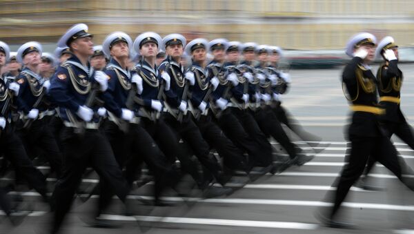 Военный парад в Санкт-Петербурге, посвященный Дню Победы. Архивное фото