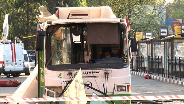 Последствия взрыва газового баллона в автобусе в Москве. Кадры с места ЧП