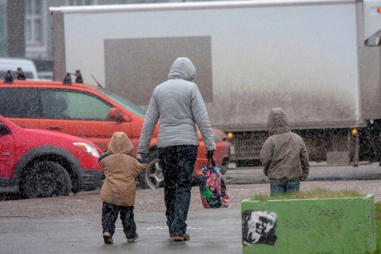 Метель в Новосибирске 13 мая