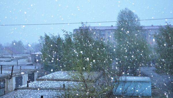 Снегопад в Кызыле