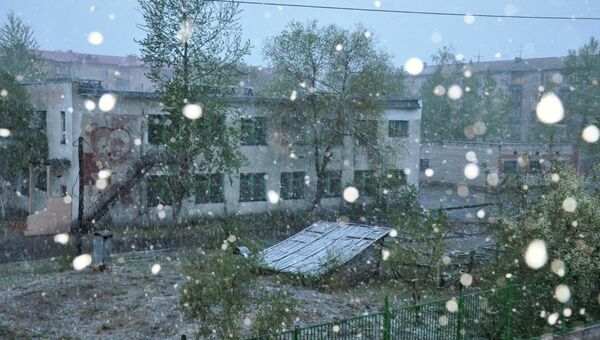 Снегопад в Кызыле