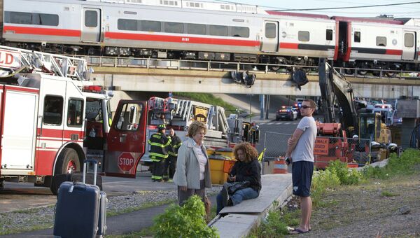Место железнодорожной катастрофы в штате Коннектикут в США