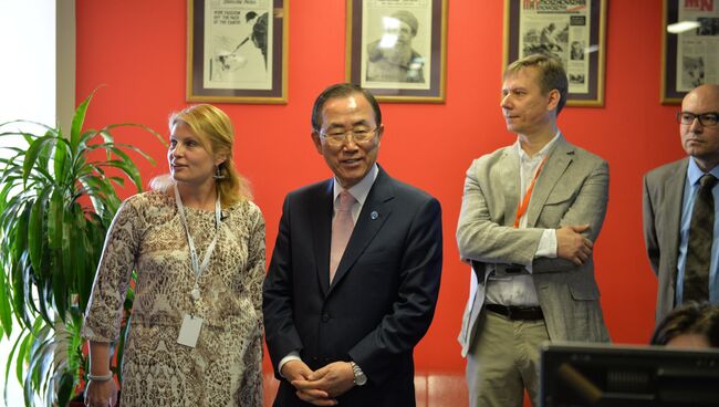 Генеральный секретарь ООН Пан Ги Мун посетил РИА Новости