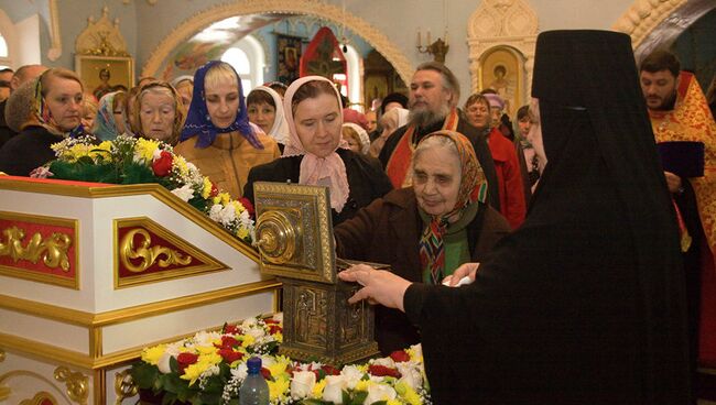 Мощи святителя Николая Чудотворца в Красноярске. Архивное фото