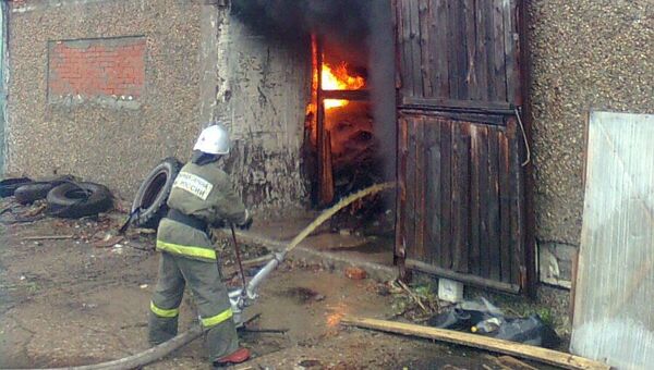Пожар на складе в Чеховском м.р. Московской области