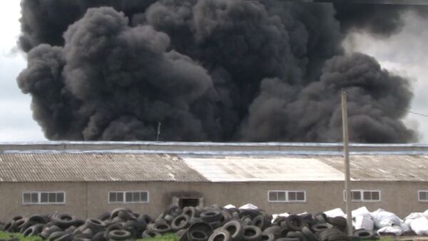 Пожар на складе автомобильной продукции в Подмосковье. Кадры с места ЧП