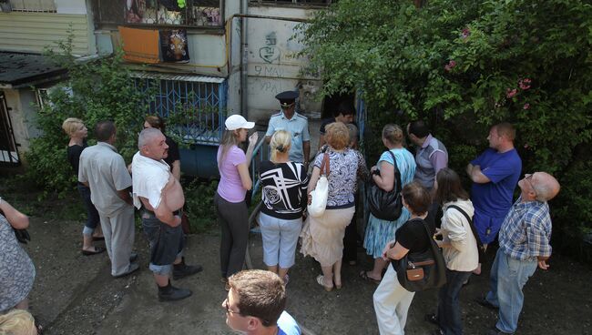 На месте пожара в жилом доме на улице Чехова в городе Сочи