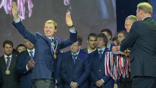 Хоккей. Награждение ХК Динамо за победу в Кубке Гагарина