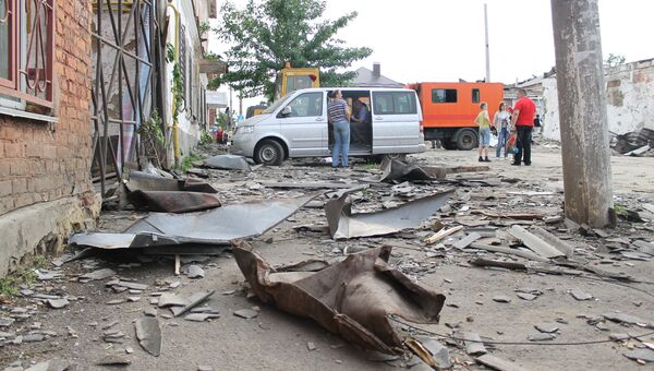 Последствия урагана, пронесшегося в среду через город Ефремов Тульской области