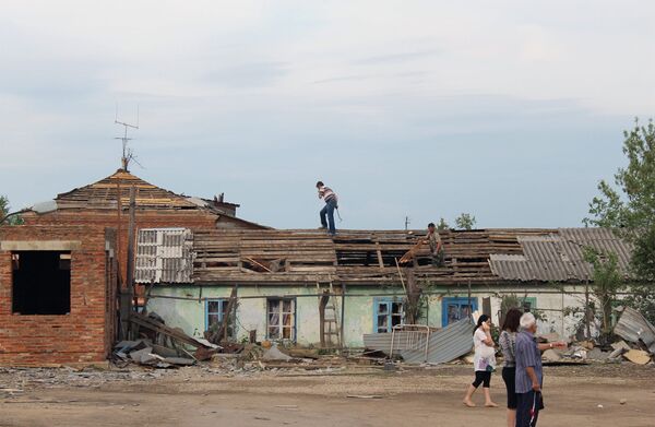 Последствия смерча в городе Ефремов Тульской области