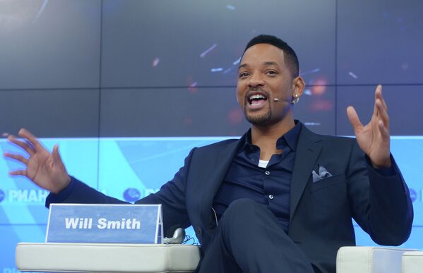 Американский актер Уилл Смит во время интервью в президентском зале агентства РИА Новости