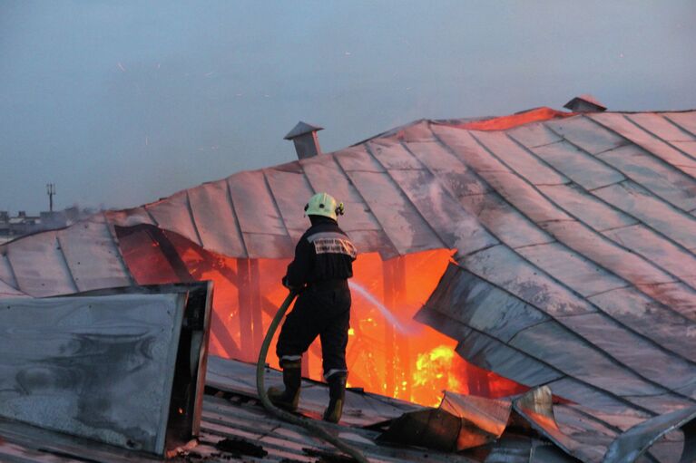 Пожар в Технологическом институте в Санкт-Петербурге