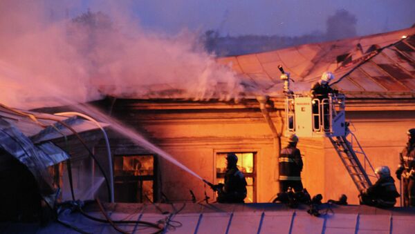 Пожар в Технологическом институте в Санкт-Петербурге