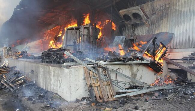 Пожар в Невском районе Санкт-Петербурга