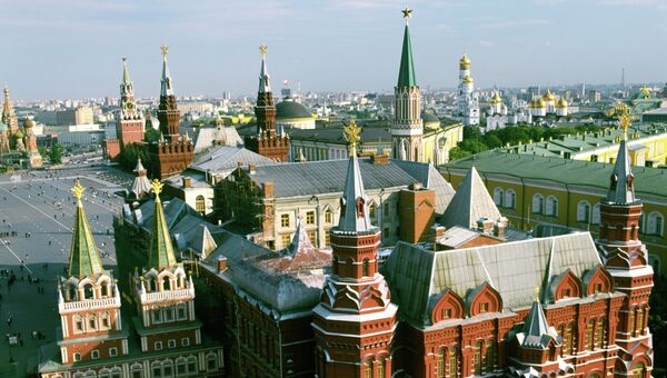 Вид на Москву с крыши гостиницы Москва