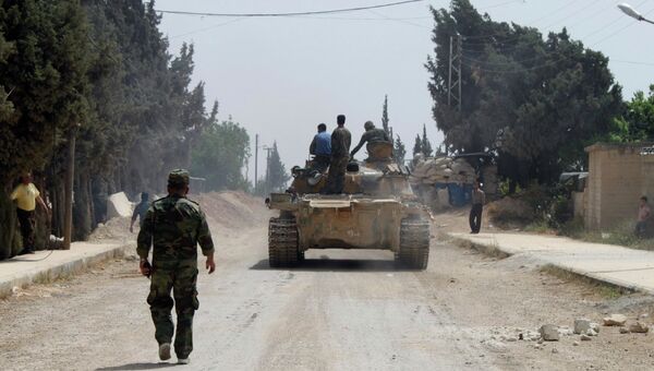 Сирийские войска в окрестностях города Эль-Кусейр