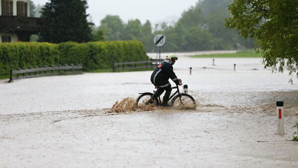 Последствия наводнения в Австрии