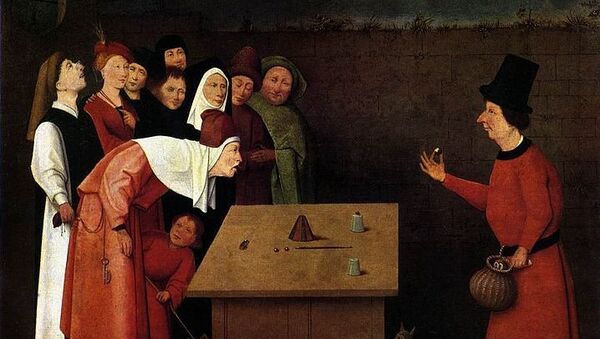 Иероним Босх. Фокусник. 1475-80 годы. Национальный музей, Сен-Жермен-ан-Ле