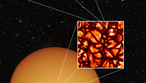 Модель небольшого участка поверхности древней звезды, по которой ученые установили содержание в ней лития-6
