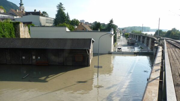Наводнение в австрийском городе Хайнбург-ан-дер-Донау