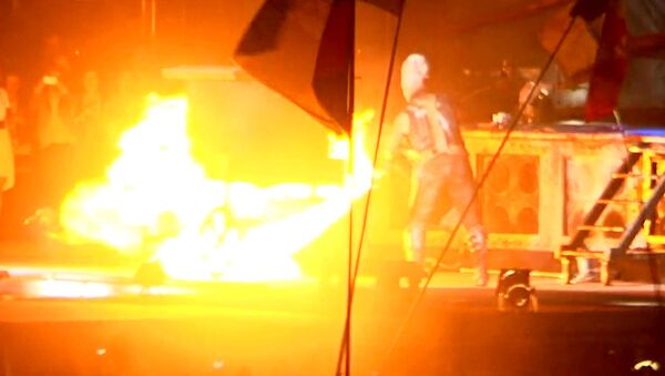 Солист Rammstein с огнеметом зажигал на фестивале Рок над Волгой