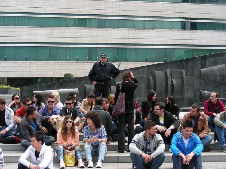 Акция протеста в центре Сараево