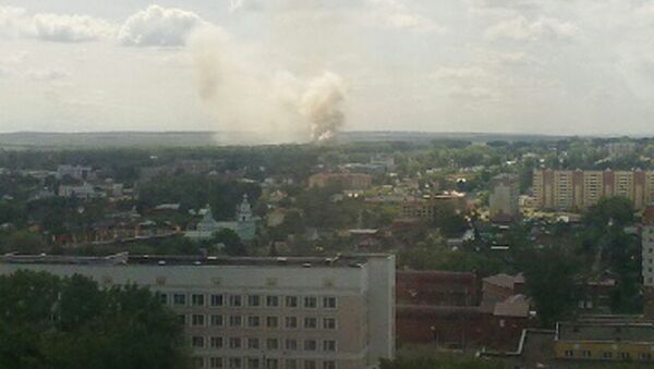 Возгорание на одном из складов ракетно-артиллерийского вооружения недалеко от Саранска