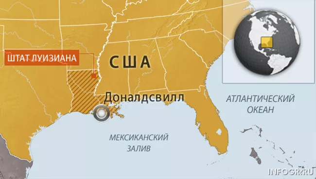 Город Доналдсвилл в штате Луизиана, США