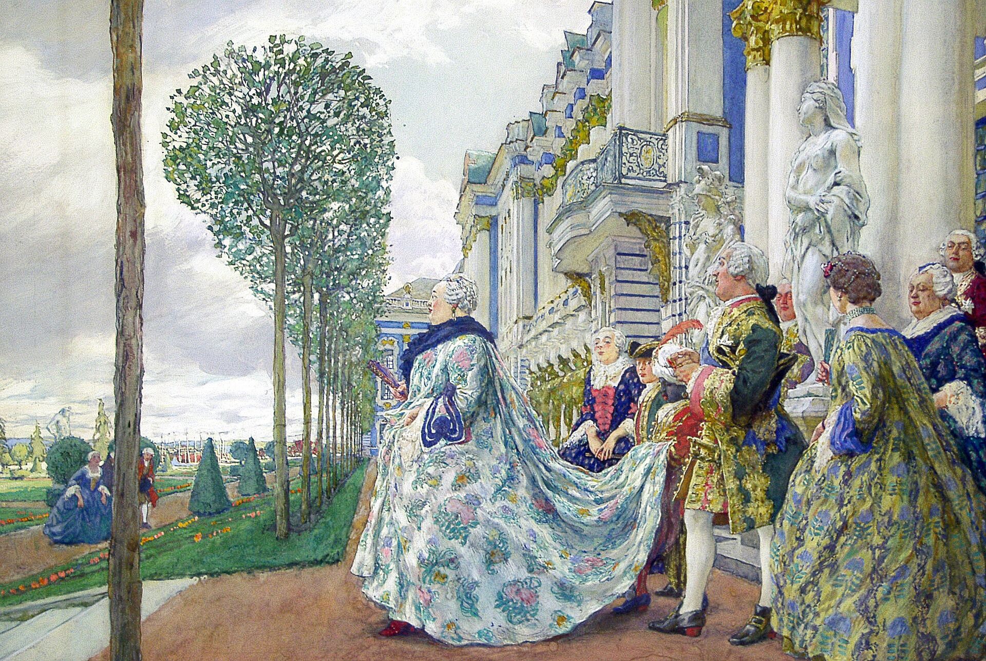 Императрица Елизавета Петровна в Царском Селе. 1910 г. Художник Е.Лансере (1875-1946) - РИА Новости, 1920, 05.12.2024