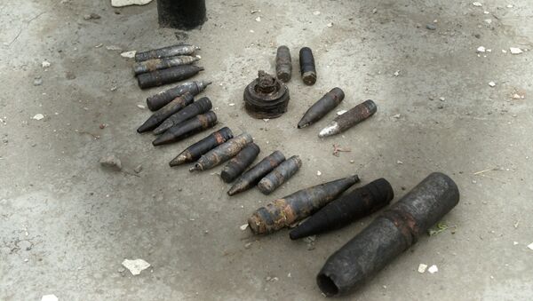 Снаряды и патроны различного калибра, найденные неподалеку от поселка Нагорный Самарской области