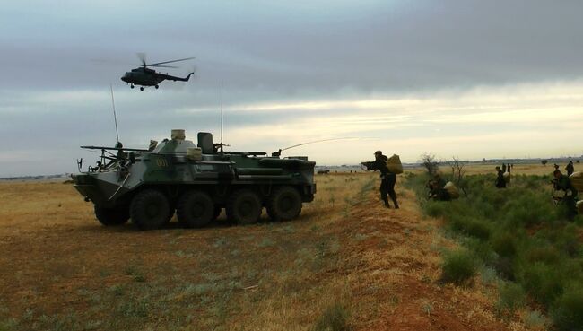 Учения военных Каспийской флотилии