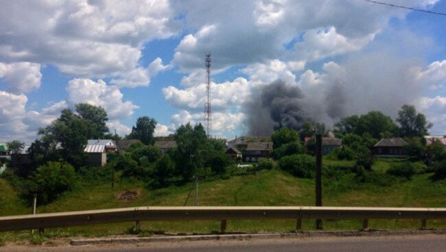 Хлебоприемное предприятие горит в Тульской области