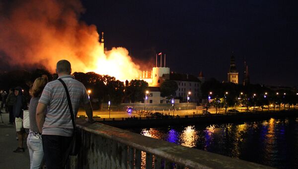 Пожар в резиденции президента Латвии в Риге