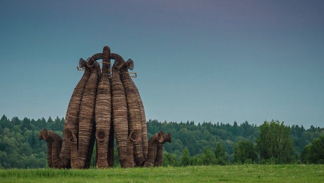 Проект художника Николая Полисского — масштабная инсталляция Бобур и скай-арт-перформанс французского художника Ксавье Жуйо