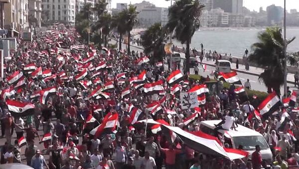 Толпы египтян на улицах Каира с плакатами и флагами протестовали против Мурси