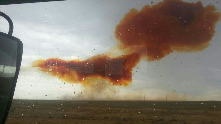 Ядовитое облако образовалось над Байконуром после крушения Протон-М