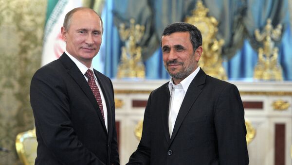 Встреча президента РФ Владимира Путина с Махмудом Ахмадинежадом