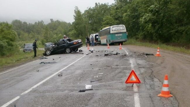 ДТП с пассажирским автобусом в Приморье