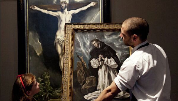 Картины Эль Греко Молитва святого Доминика и Христос на кресте