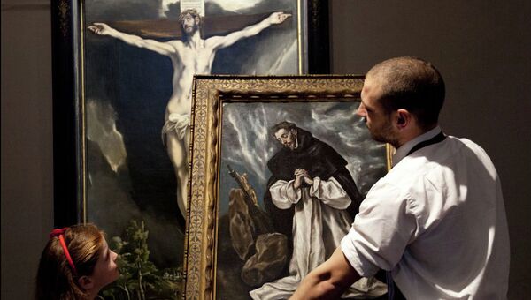 Эль Греко. Молитва святого Доминика и Христос на кресте